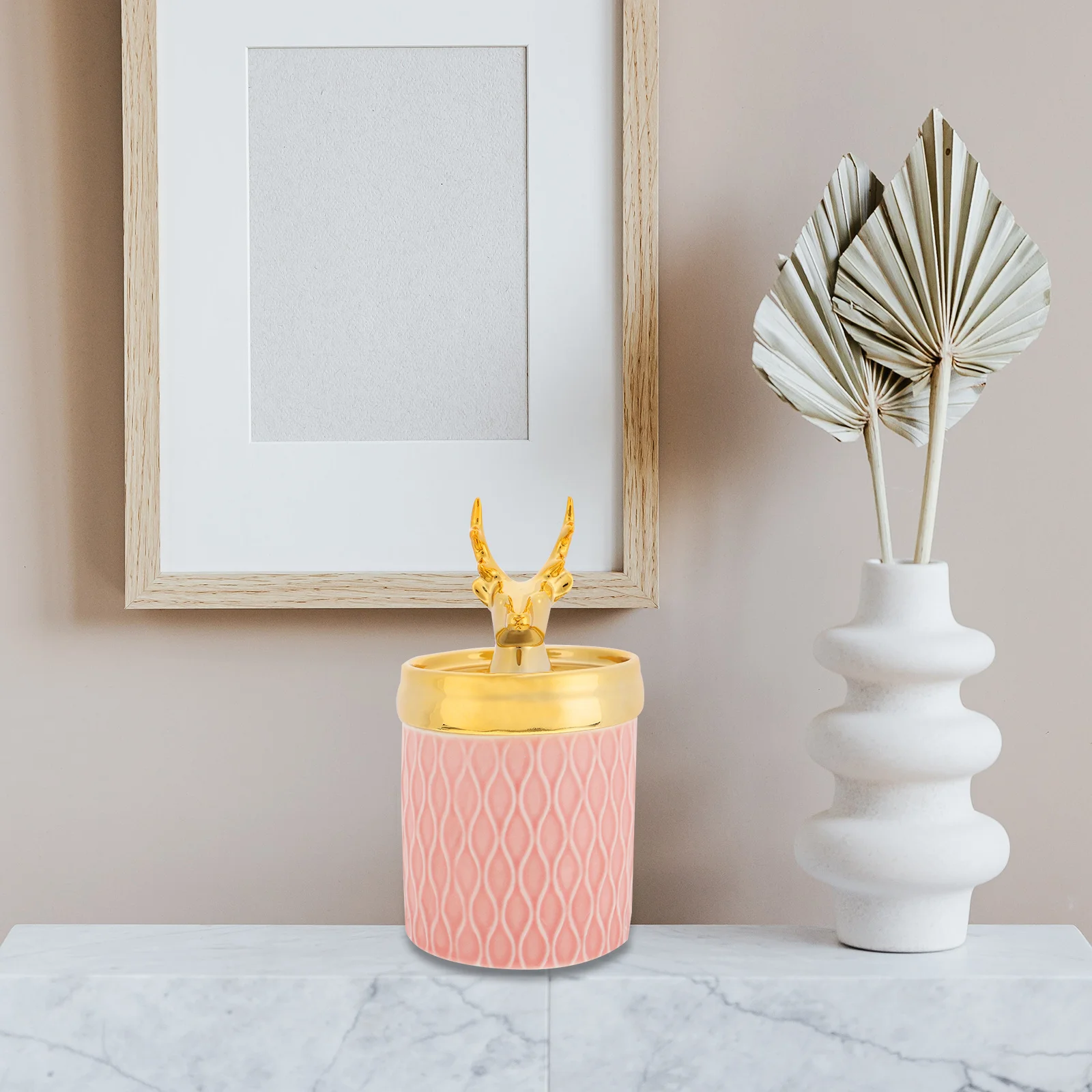 

Керамический органайзер для ювелирных изделий в скандинавском стиле, банка с гальваническим покрытием, контейнер для хранения с крышкой оленя для ювелирных изделий, конфеты, ватные тампоны, сухофрукты