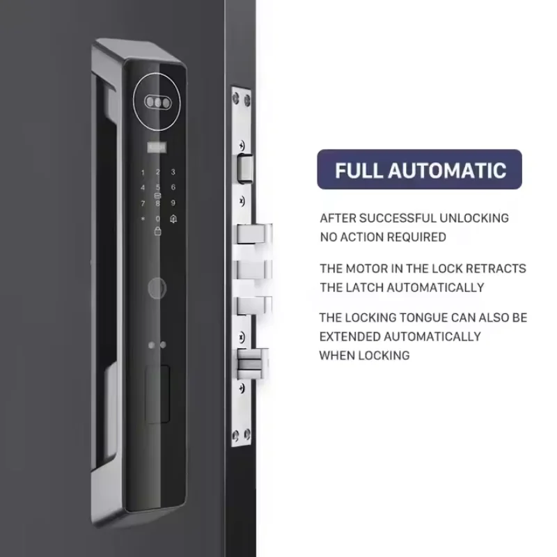 Cerradura Inteligente Keyless Smart Door Lock with Fingerprint & Face Recognition Password Card & Wifi Connectivity Wood Doors