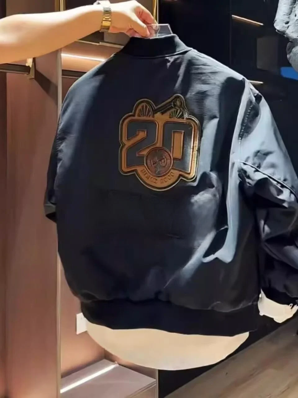 

Men's Pilot Embroidered Jaet Baseball Sle Casual Windproof Long Sve Ox Cloth Spring Autumn Outerwear