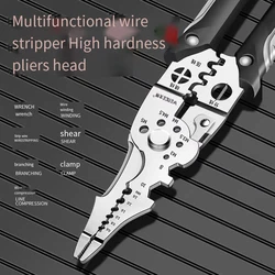 Multifunctional 2024 New Electrical Wire Stripping Pliers Splice Skin Peeling Wire Bending Imported Type Wire Winding Scissors