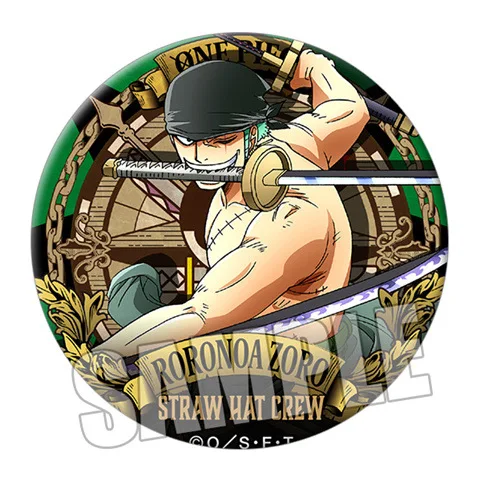One Piece Anime Badge Ace Luffy Zoro Crocodile Pin Brooch OP