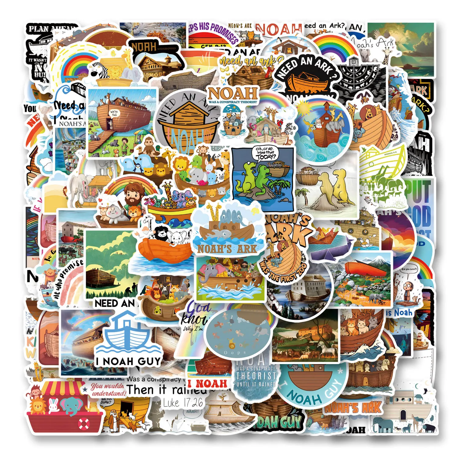 100 قطعة ملصقات سفينة نوح لطيفة الشارات للهاتف المحمول سجل القصاصات سكيت الغيتار DIY بها بنفسك الكتابة على الجدران ملصقات الجمالية #1