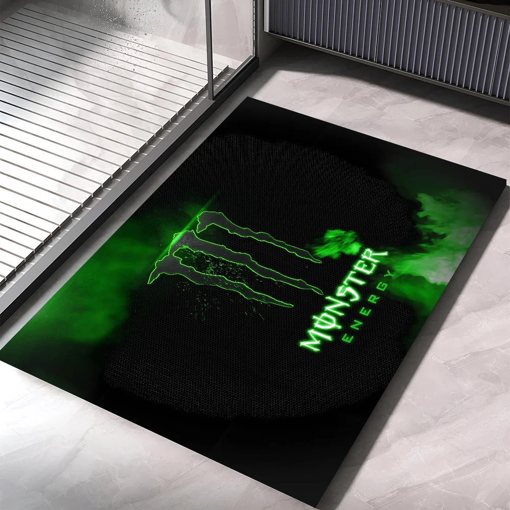 Alfombra antideslizante con logotipo m-monster e-energy para el hogar, dormitorio, cocina, alfombras de puerta antiincrustantes absorbentes, 1 ud.