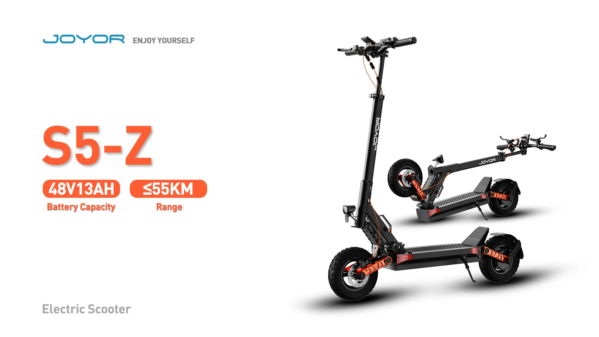 JOYOR S5-Z Elektroroller für Erwachsene, City E-Scooter, 10 Zoll Offroad-Luftreifen, faltbarer E-Scooter – Detail 1