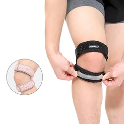 Doppio tutore per ginocchio traspirante fascia per rotula protezione per la pressione rotula Running alpinismo Sport ginocchiere da basket in Silicone