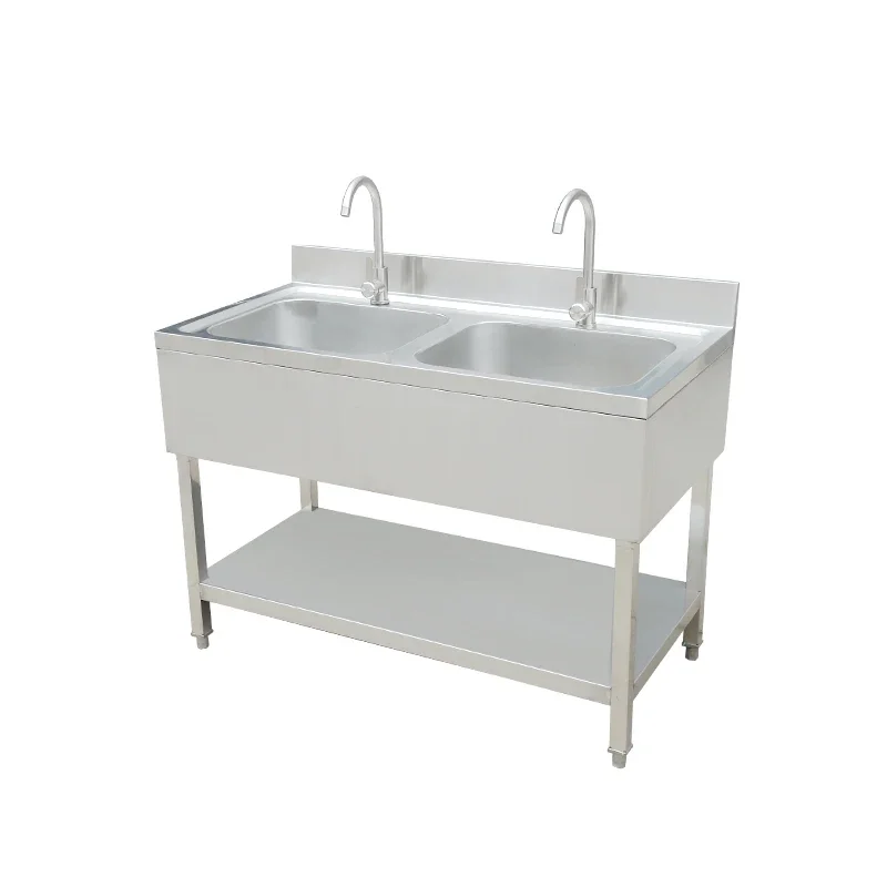 

Stainless Steel Hand Wash Basin Double Kitchen Sink for Indoor and Outdoor Sink