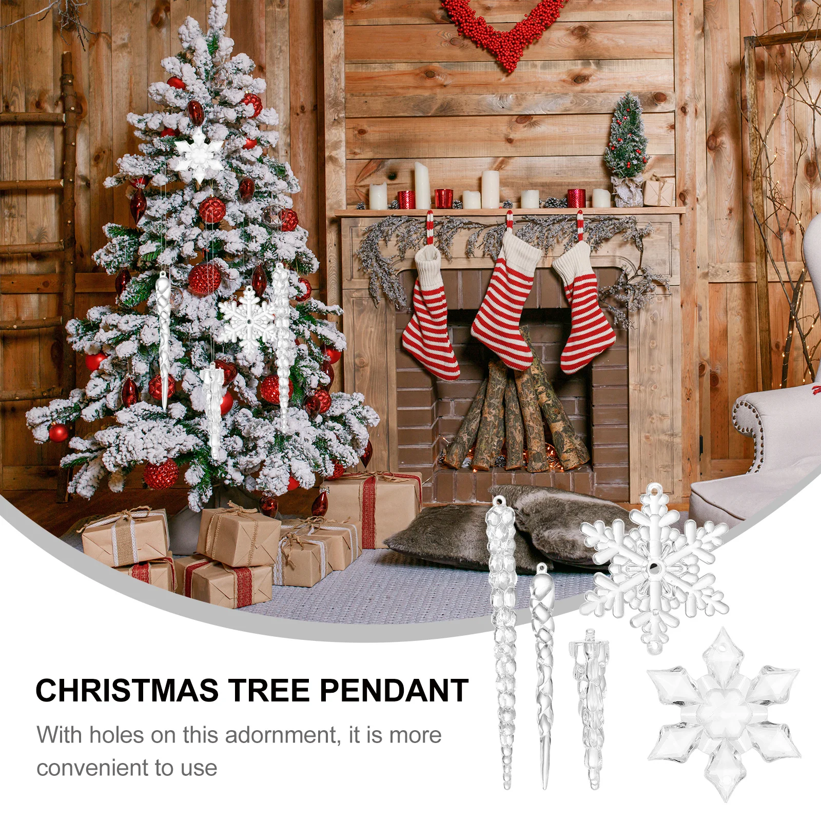 

19Pcs Icicle Snowflake Ornaments Xmas Tree Hanging Decoration DIY Christmas Tree Pendant Snow Winter Decoration