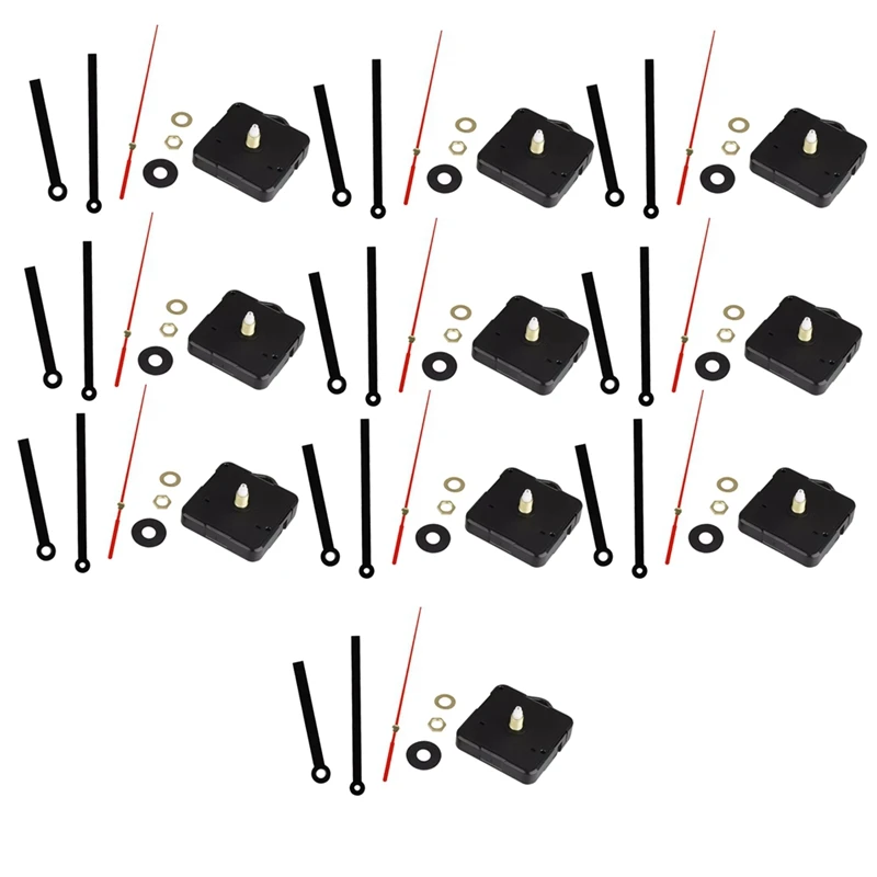 

【BUY NOW】10pcs DIY Clock Movement Mechanism Silent Quartz Wall DIY Clock Hands Kit Repair Replacement Tool Parts