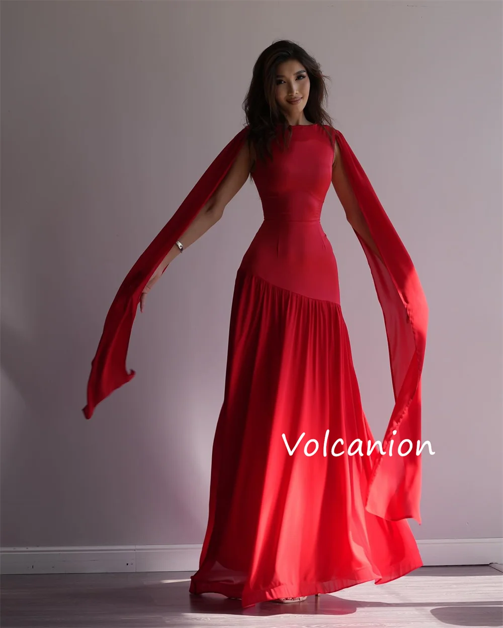Abiti lunghi gioiello a trapezio con pieghe in jersey squisito personalizzato Occasioni su misura Quinceanera Fashion Sparkle