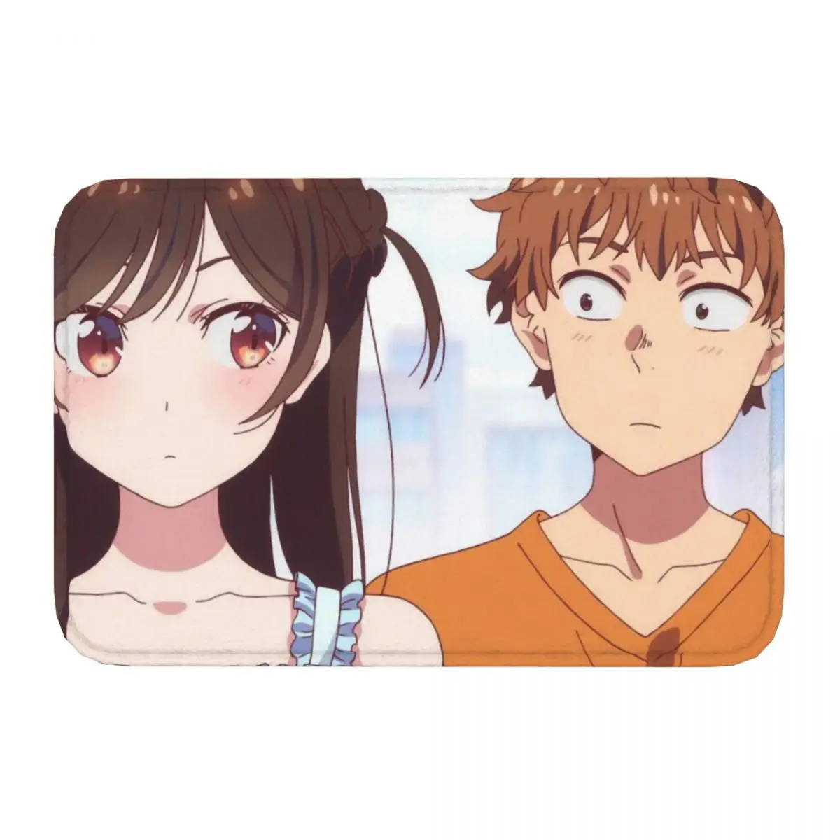 Japanese anime Rent-A-Girlfriend Bedroom Mat Mizuhara Chizuru And Her Boyfriend Doormat Kitchen Carpet Balcony Rug Home Decor