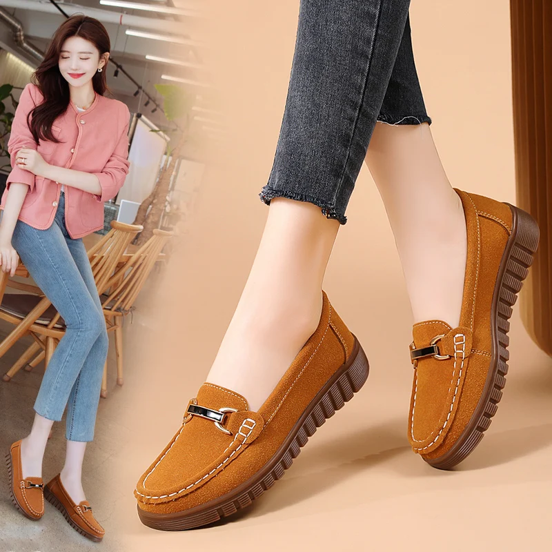 Women\'s Soft Soled Flat Shoes Spring and Autumn 2023 Mother\'s Shoes Anti Slip Wear-resistant Casual Vulcanized Shoes