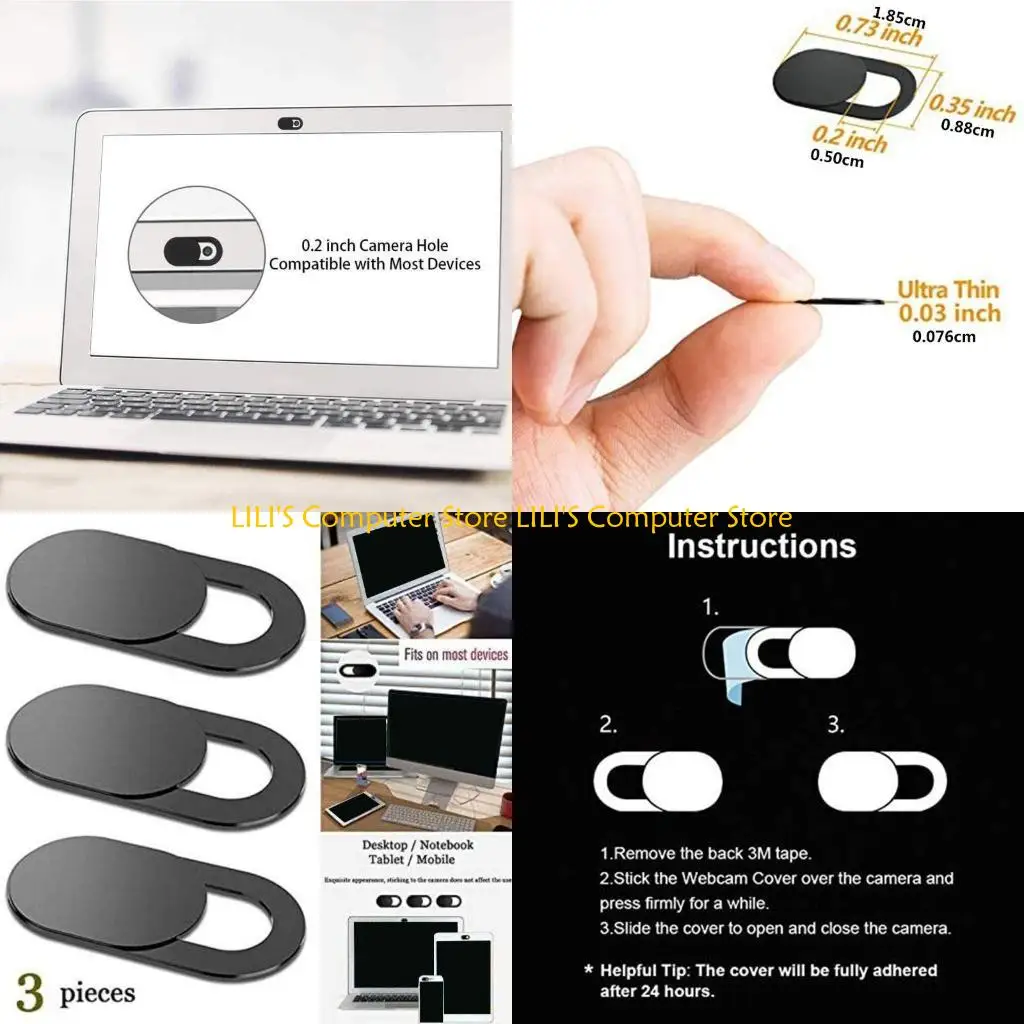 

A52B Creative Mini Size Slide Webcam Extensive Compatibility Mini Thin Camera Cover for MacBook for iMac Computer 3