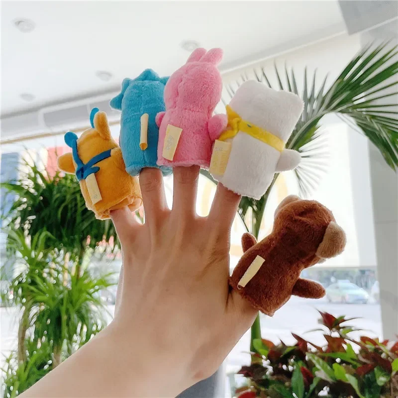 1 stücke Finger Spielzeug Baby Mini Handpuppen Kreative Cartoon Tier Plüsch Spielzeug Befrieden Puppe Kawaii Geburtstag Geschenke Interaktive Spiel