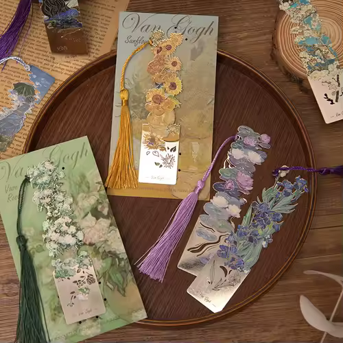 Aesthetic Book Page Clip Floral Painting Metal Bookmark Hollow Metal Book Accessories Student Reading Mark Stationery Gifts - Image 2