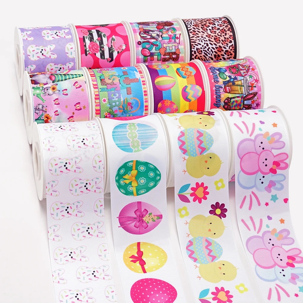 

5 Yards Easter Day Printed Grosgrain Satin Ribbons For Bows DIY Craft Decoration Packaging Supplies. 76709
