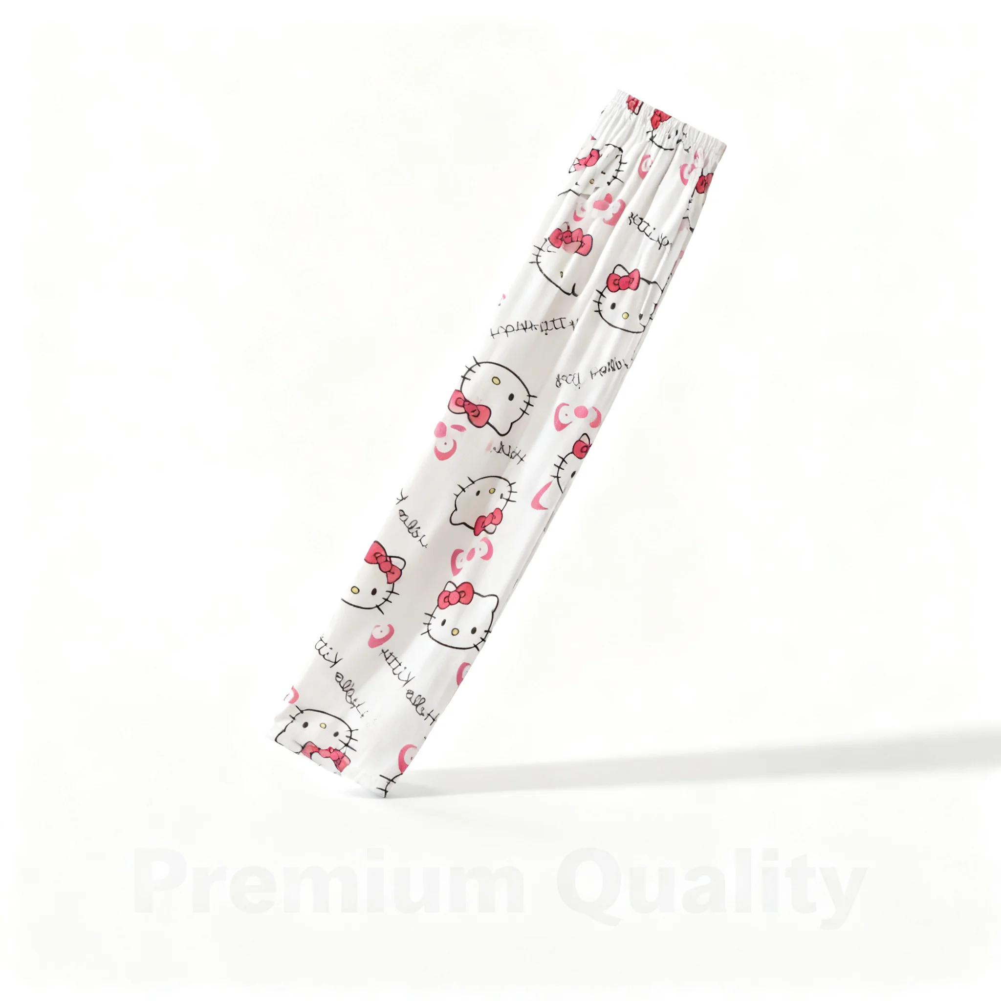 

Cartoon Hello Kitty Summer Loose Thin Pink Sleep Pants Women Casual Home Outwear Walking Style