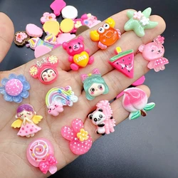 20 szt. Kolorowe kreskówki do zdobienia paznokci Charms 3D biżuteria kwiatowa ozdoby do paznokci uśmiechnięta twarz słonecznik Kawaii serii akcesoria do paznokci