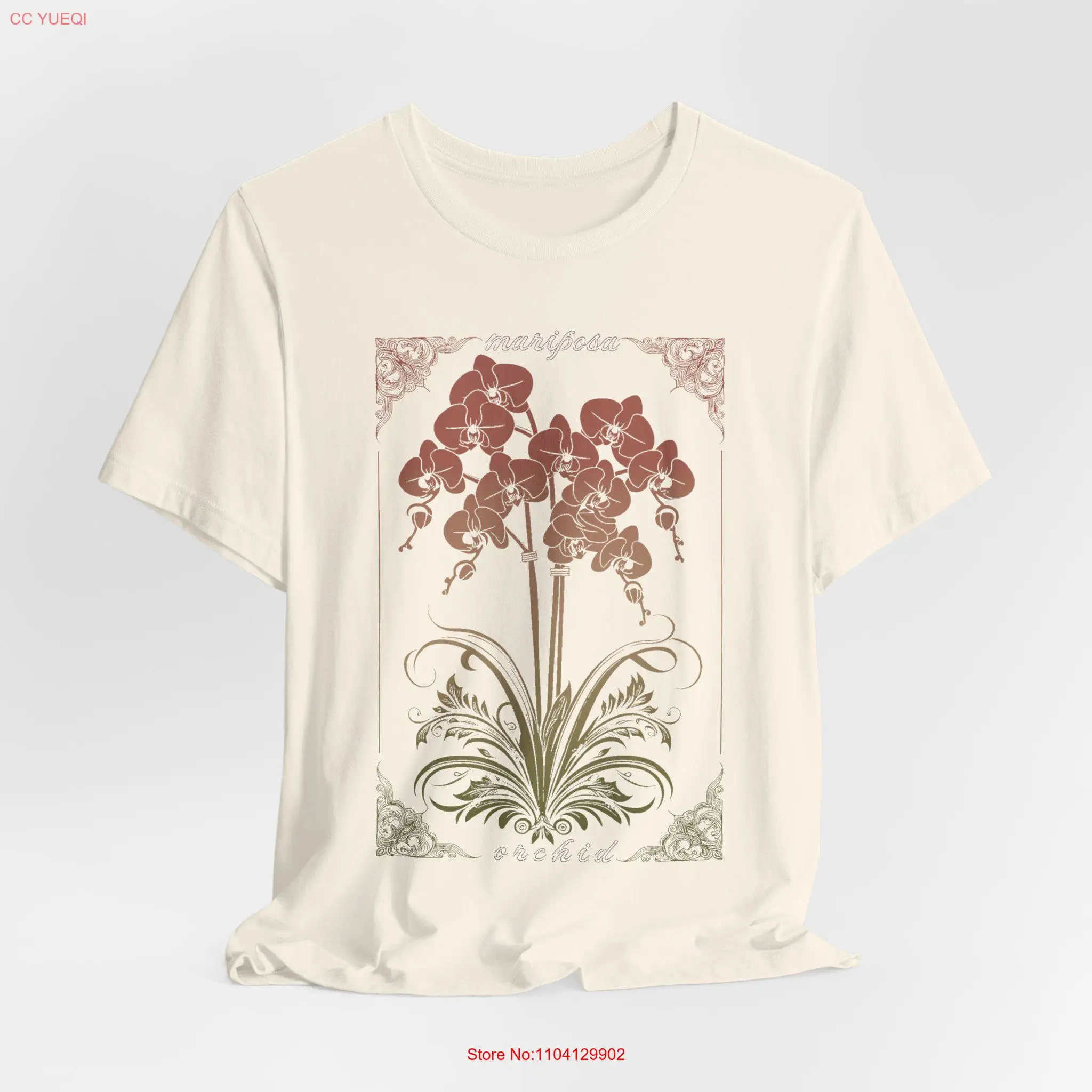 

Mariposa Orchid Boho T Shirt Lover Floral Cute Vintage Style for her long or short sleeves