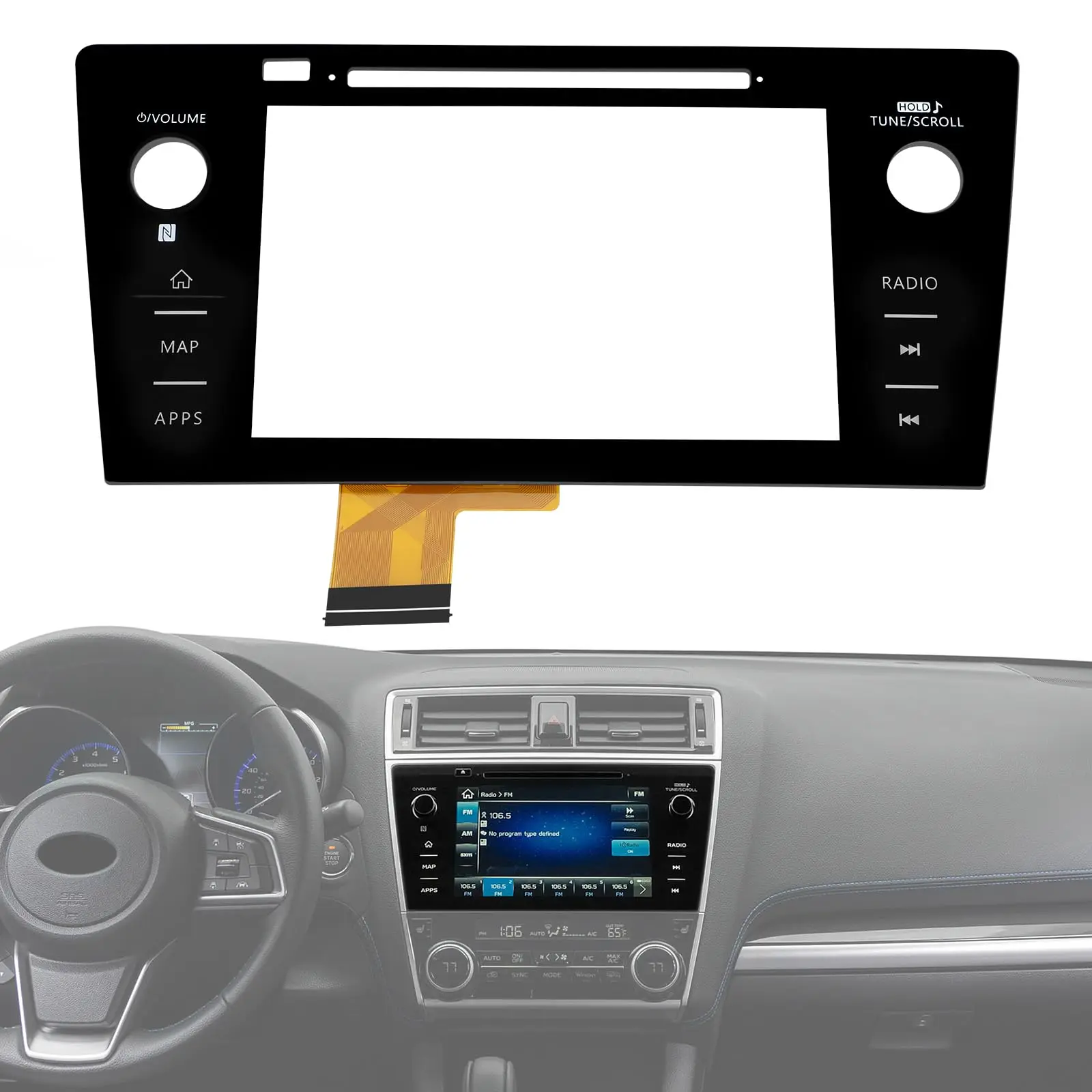 8 inch Replacement Touch Screen Digitizer Compatible for Subaru Legacy &Outback 2018 2019 Radio 86471AL65A 86471AL65B 86471AL66A