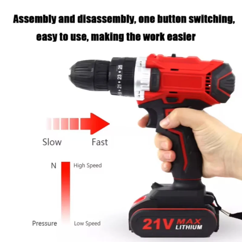 

Autumn and winter hot DIY power tools Mini 21V electric cordless screwdriver 2 lithium battery charging