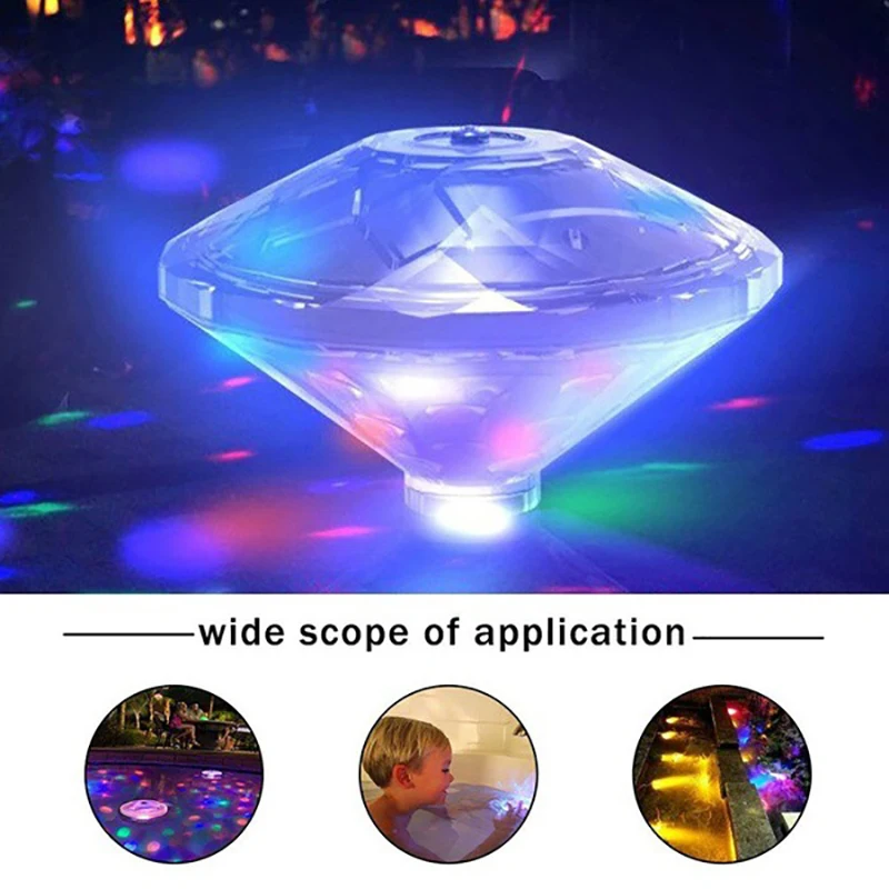 Diamond Bathtub Lamp Led Underwater Projection Lamp Stall Night Light Colorful Floating Bubble Lamp FOR Baby Bath, Swimming Pool