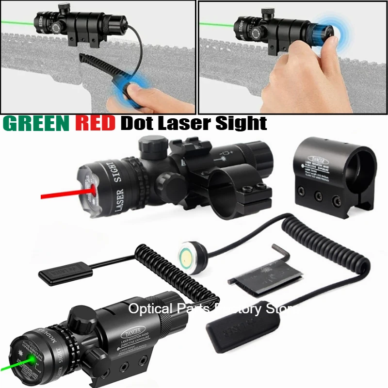 Rifle Green Dot Laser Red Dot Laser Sight 532nm Scope with Pressure Switch Picatinny and Mounting Hunting Riflescope