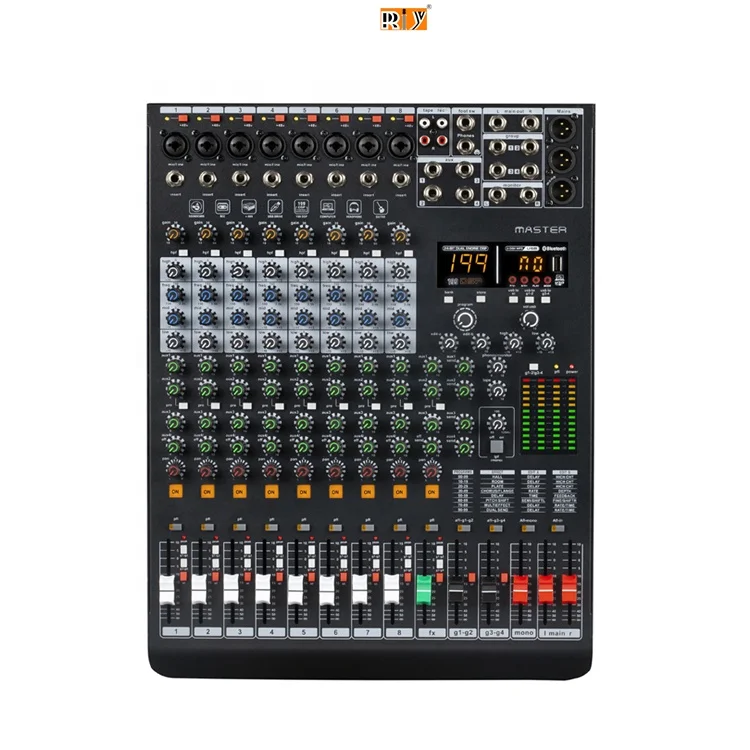 MASTER Series 8/12/16 Channel 199 DSP Effects 4 Group Bluetooth USB Aluminum Audio Mixer DJ Controller