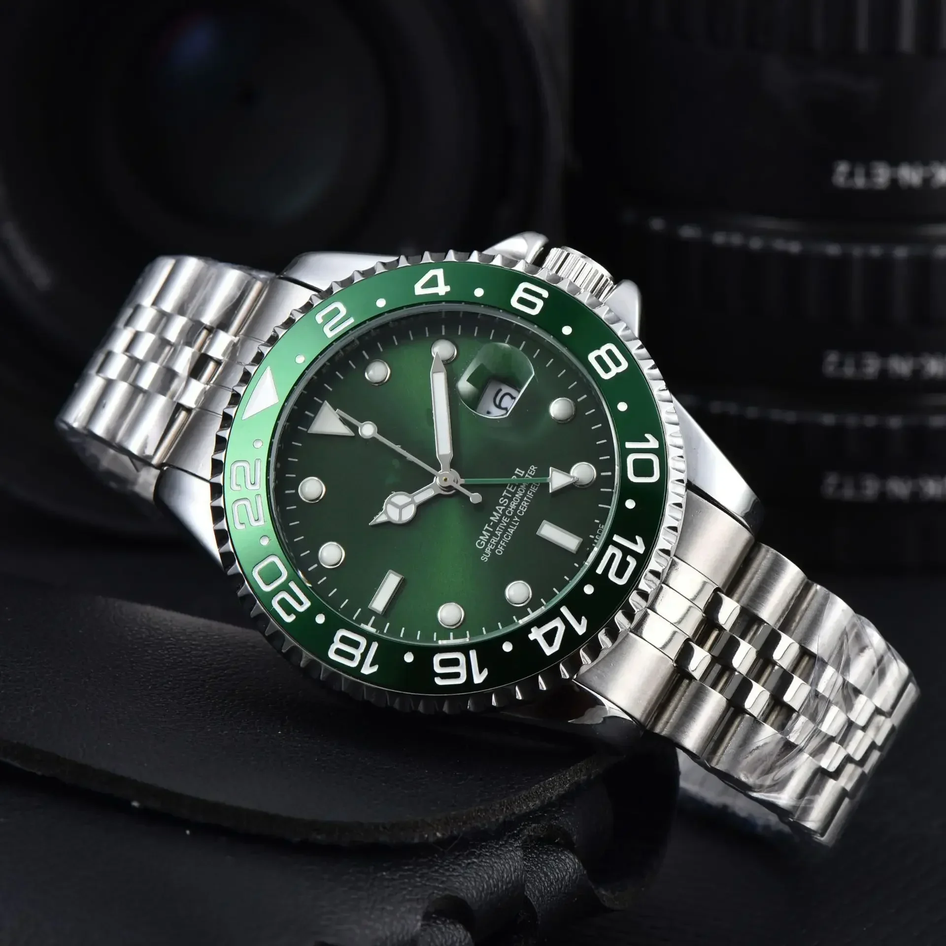 40mm rojo azul Pepsi Business Diver NH34 GMT reloj 100m impermeable cristal de zafiro NH34A relojes automáticos para hombres reloj hombre