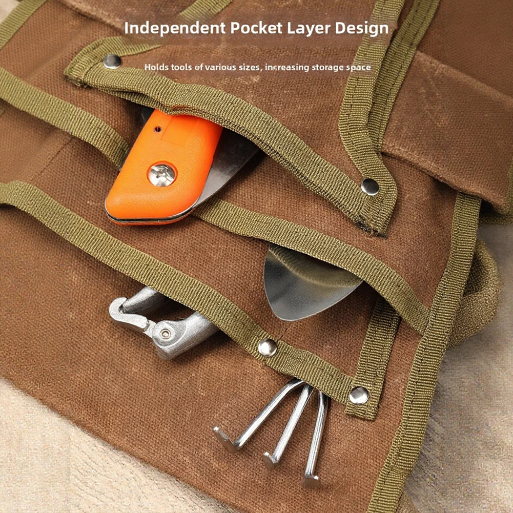 For Gardening Tools Canvas Tool Belt For Professional Landscaping Brown And Green Patchwork Gardening Tool Belt