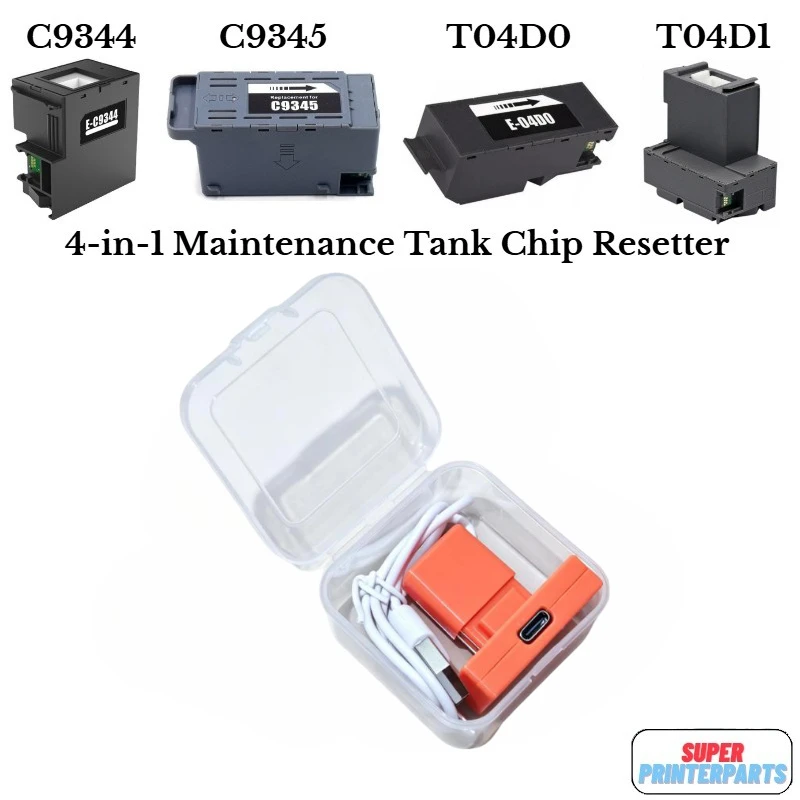 1x T04D1 C9345 C9344 T04D0 4-in-1 Maintenance Tank Chip Resetter For Epson L6490 L14150 ET-8550 ET-8500 XP-2101 XP-4101 XP-5105