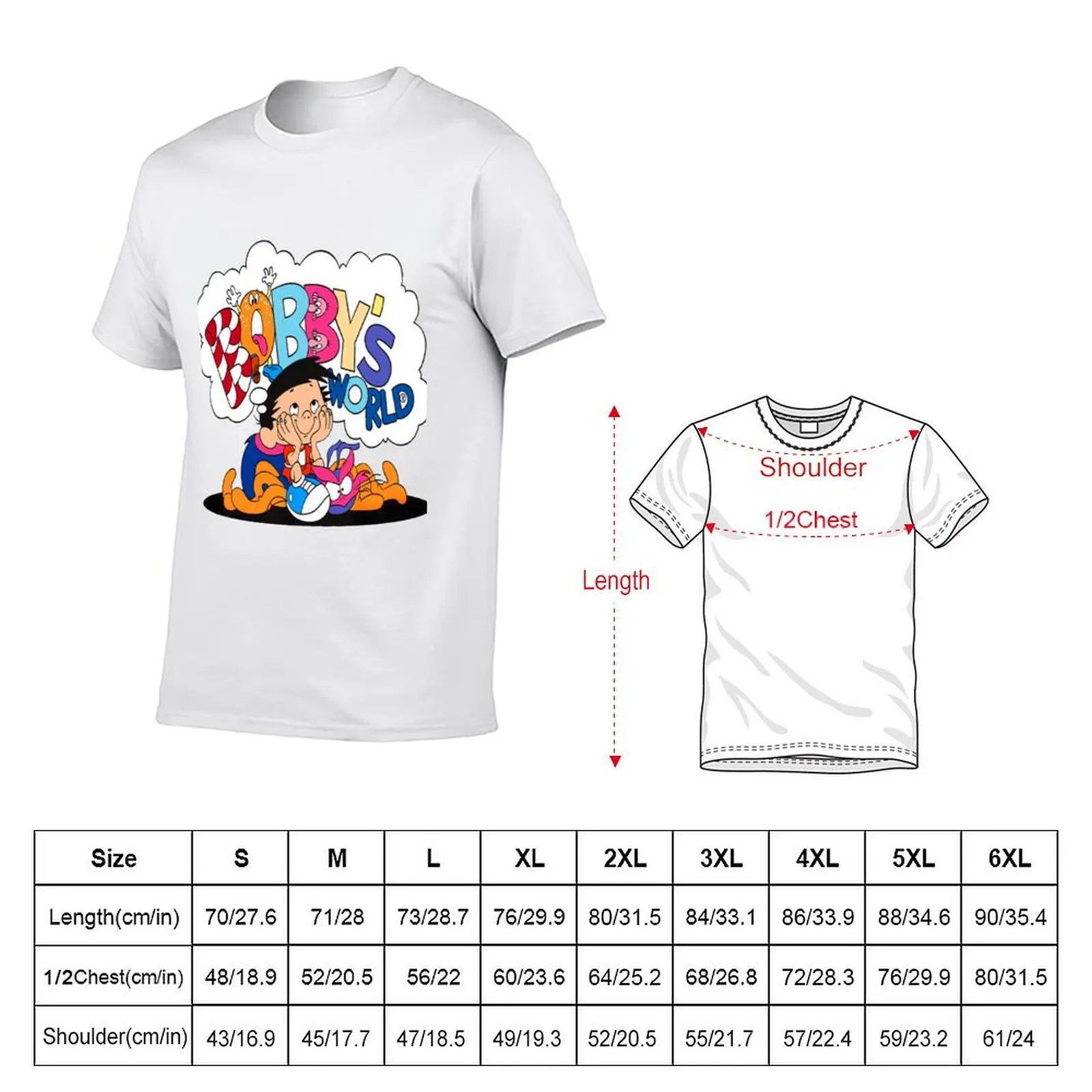 bobby's world cartoon bobbys world shirt bobbys world tshirt T-Shirt Basic Short Sleeve T-Shirt for Men