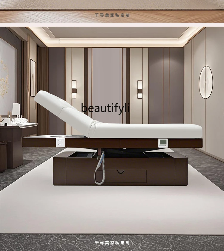 Electric Beauty Bed for Eyelash Extensions, Tattoo Embroidery, Electric Adjustable Massage Bed for Beauty Salon Use