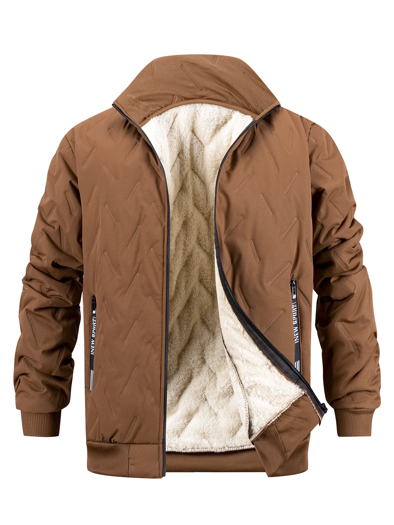 الشتاء سميكة سترة قطن الرجال سستة الوقوف طوق معطف يندبروف مقاوم للماء الوقوف طوق معطف عادية فضفاضة تناسب ملابس خارجية #5