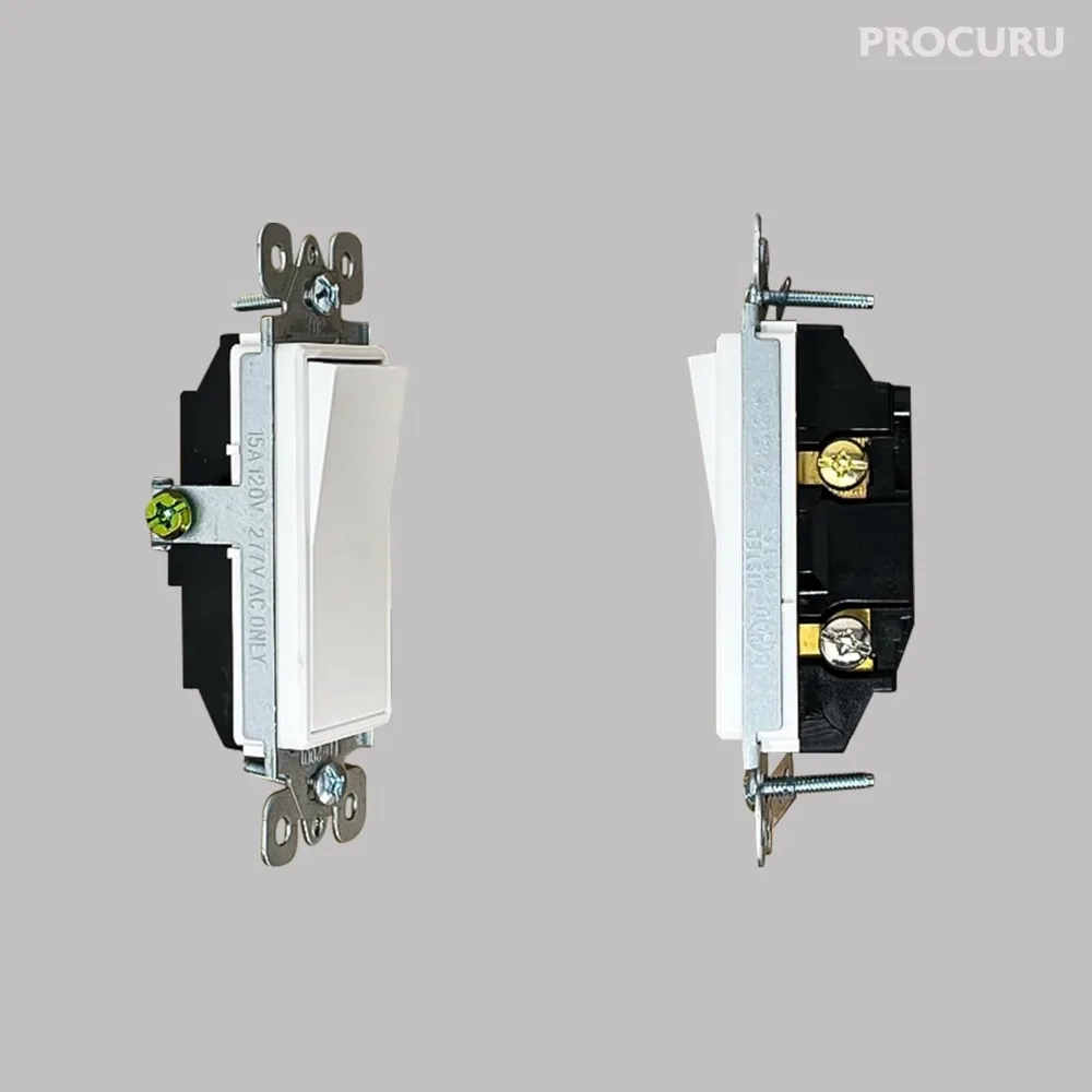 PROistro U-Joli à bascule à palette de décoration, vente en gros, poteau unique, 3 fils, mise à la terre, blanc, 15A, 160 V-120V, lot de 277