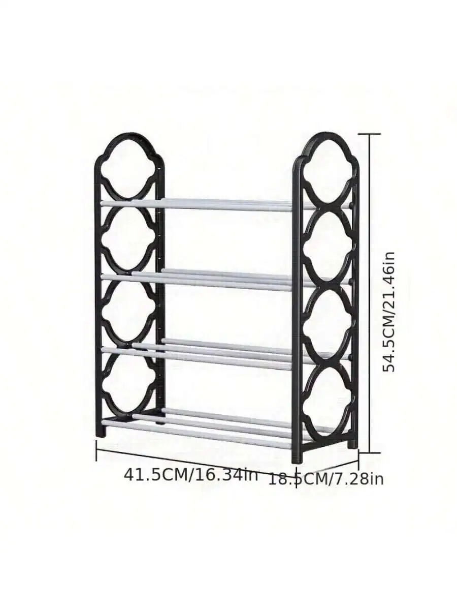 1pc 4-Tier Lace Shoe Rack, Stackable Boots & Shoes Organizer For Entryway Hall Closet - Random Color