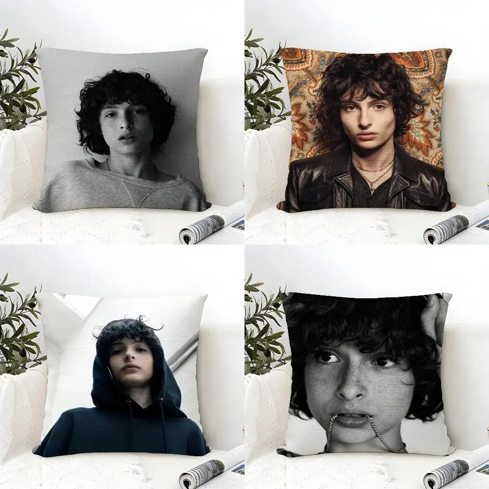 Actor F-Finn W-Wolfhard Cushion Cover Eco Linen Pillow Case Double-Sided Print Breathable Durable Zipper Home Decor Gift