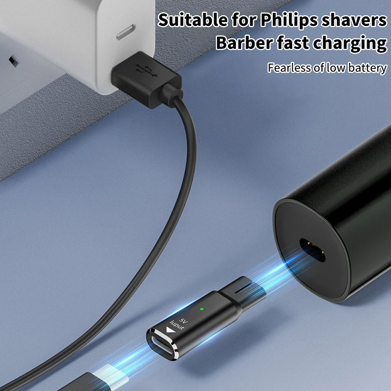 5V/4.3V/8V/15V USB-C Adapter For Shaver Charging Connector Type-C To Hair Clipper Charger Adapter With Indicator-F(x)
