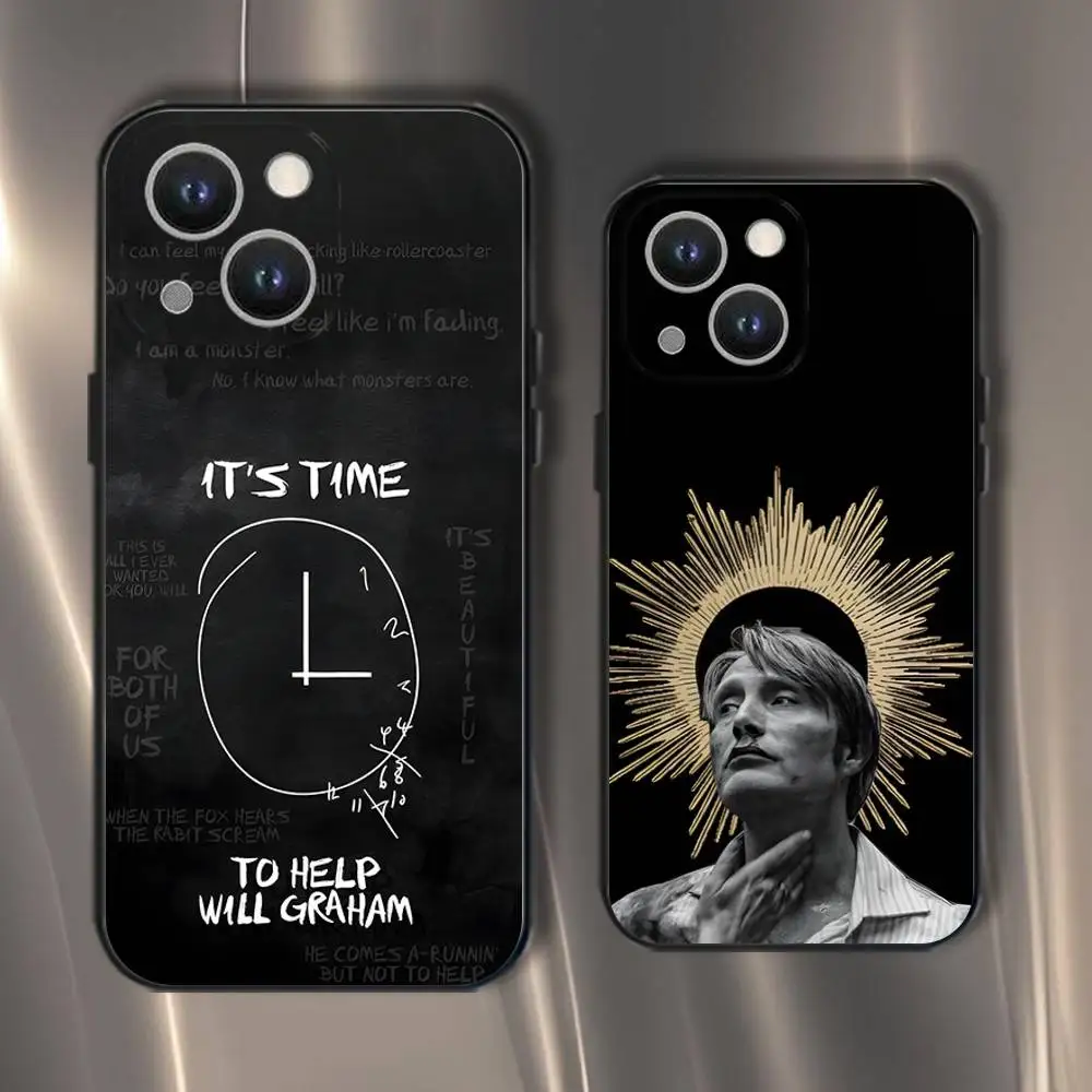 

Will Graham H-Hannibal Phone Case For iPhone 16,15,14,13,12,11,Pro,XS,Max,XR,Plus,E,SE4,Mini Black Soft Cover