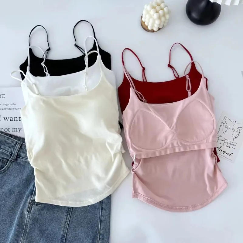Camisola Sexy de Color dopamina de verano para mujer con cintura plisada y parte de atrás bonita todo en uno con almohadillas para el pecho para mujer