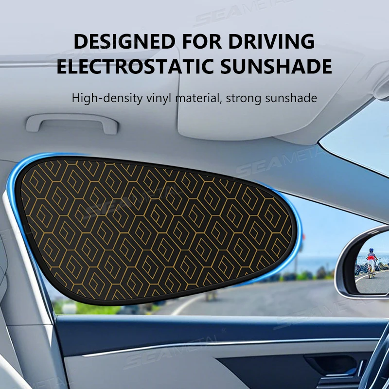 SEAMETAL Electrostatic Car Window Sun Visor Summer Heat-Insulation Sun Protection Cover UV-Reflective Foldable Privacy Curtains