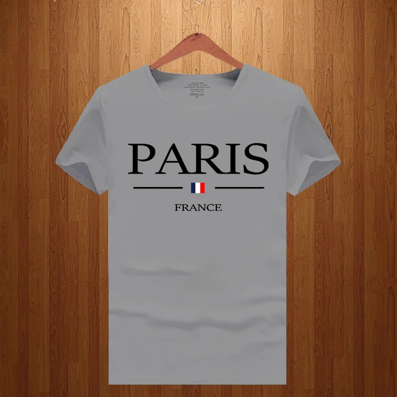 2023 Brand New Men\'s Summer Paris Letters Print Y2k T-shirt Male Short Sleeved Luxury Tees Clothing Loose Pure Cotton Soft Tops