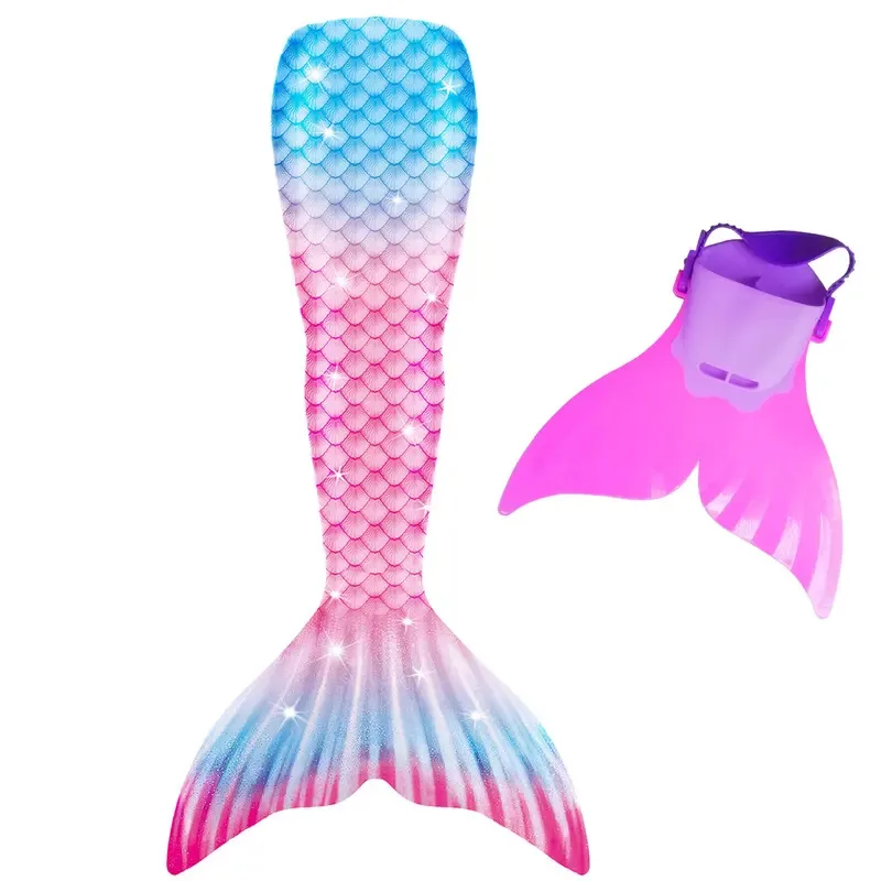 성인 어린이 수영 인어 꼬리 핀 추가 할 수있는 할로윈 의상 선물 소녀 여성 수영복 비치 비키니 착용 수영복