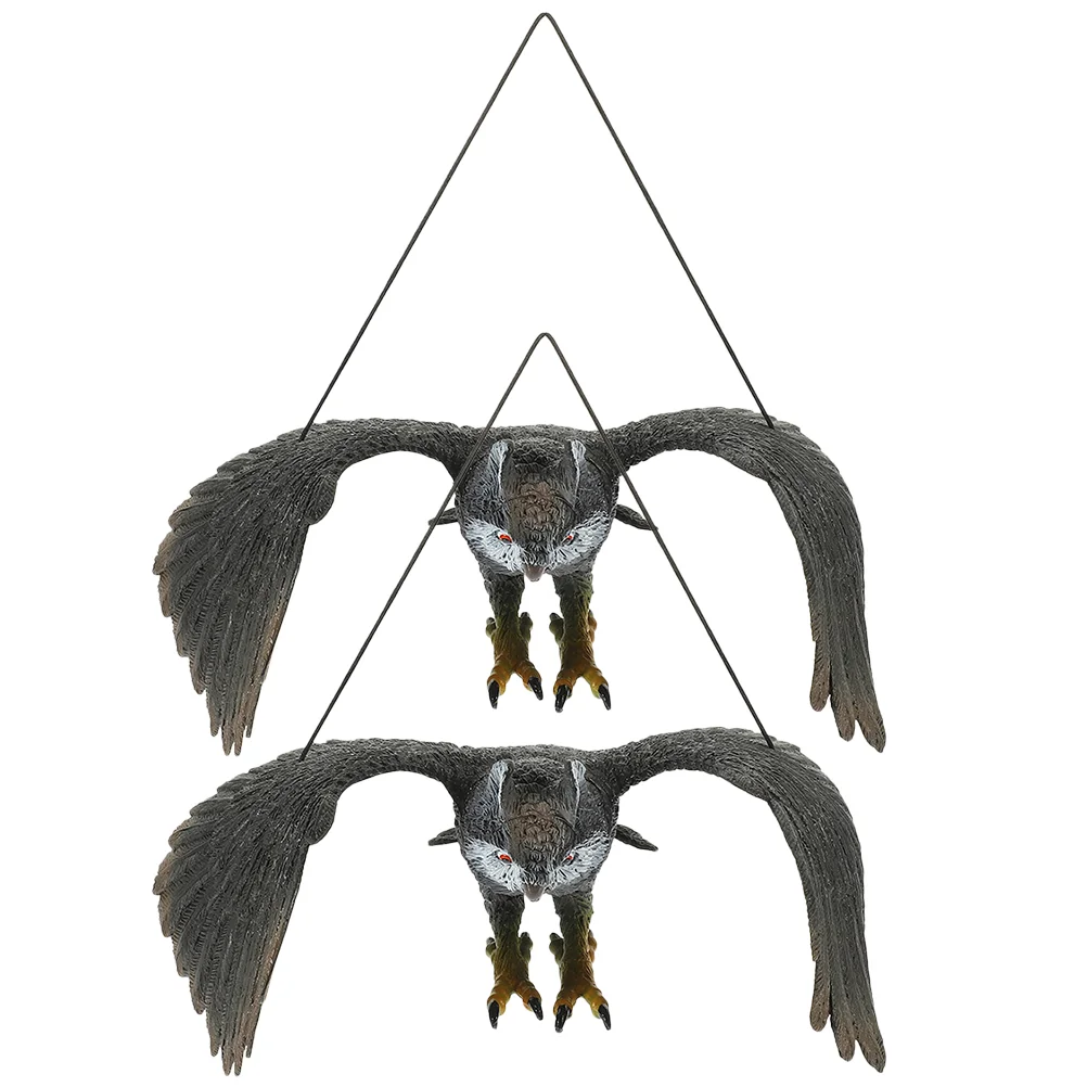 

2 Pcs Animal Owl Figurine Hanging Fake Artificial Eagle Resin Statue Ornaments Figurines Realistic