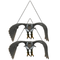 2 Pcs Animal Owl Figurine Hanging Fake Artificial Eagle Resin Statue Ornaments Figurines Realistic