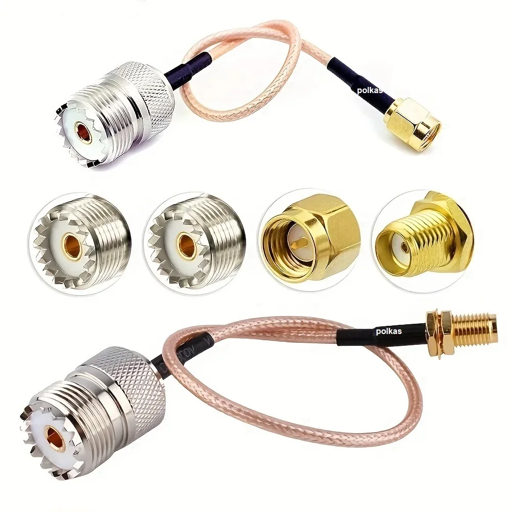 Antenna Cable SMA Male To UHF SO-239 SMA Female To UHF SO-239 Female Connectors 6'' Adapters