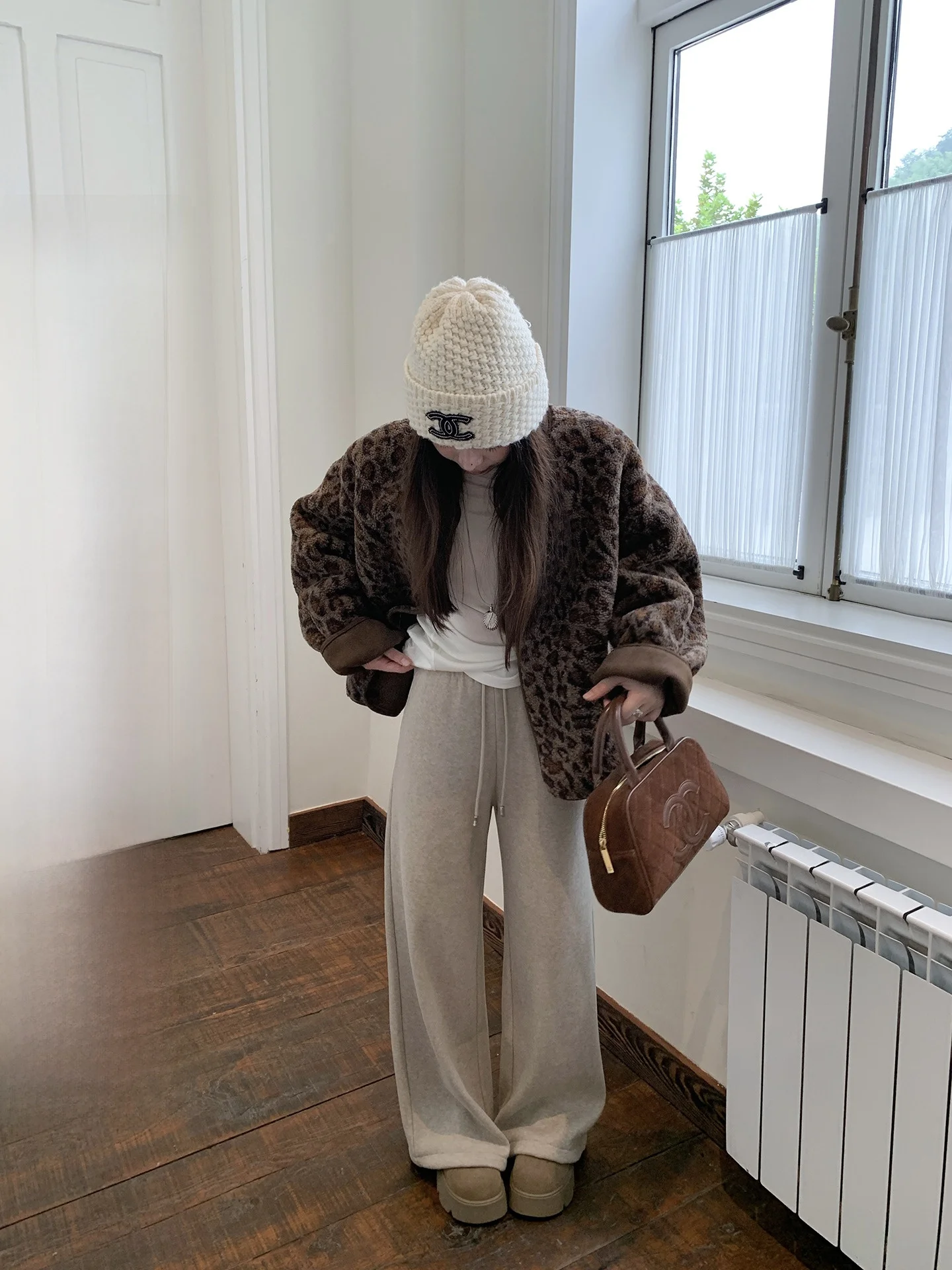 

Evnsle Double-sided Winter Coat Women's Loose Fit round Ne Lamb Fur Jaet Eco-friendly round Ne Casual Sle Long Sve