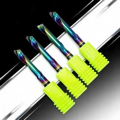 

10 шт. 5A DLC с одной канавкой для алюминиевого фрезы с покрытием, цветной профиль, композитная режущая гравировальная машина, бит