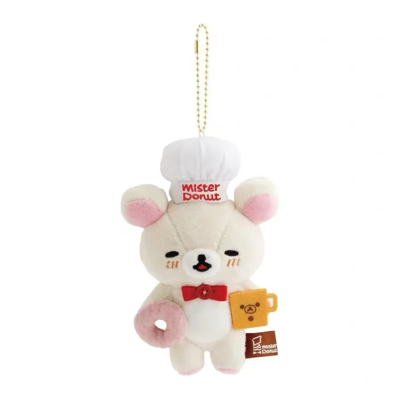 Kawaii dessin animé Rilakkuma jouets en peluche porte-clés créatif beignet Chef Korilakkuma sac à dos Couple pendentif poupée amis cadeau d'anniversaire