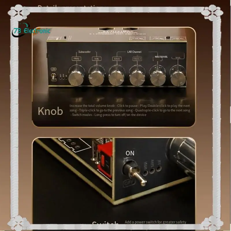 24-Hour Delivery HT21MAX Speaker Board 200Wx2+ 400W 2.1 Channel High-Power Bluetooth Digital Sound Amplifier Board Subwoofer TPA