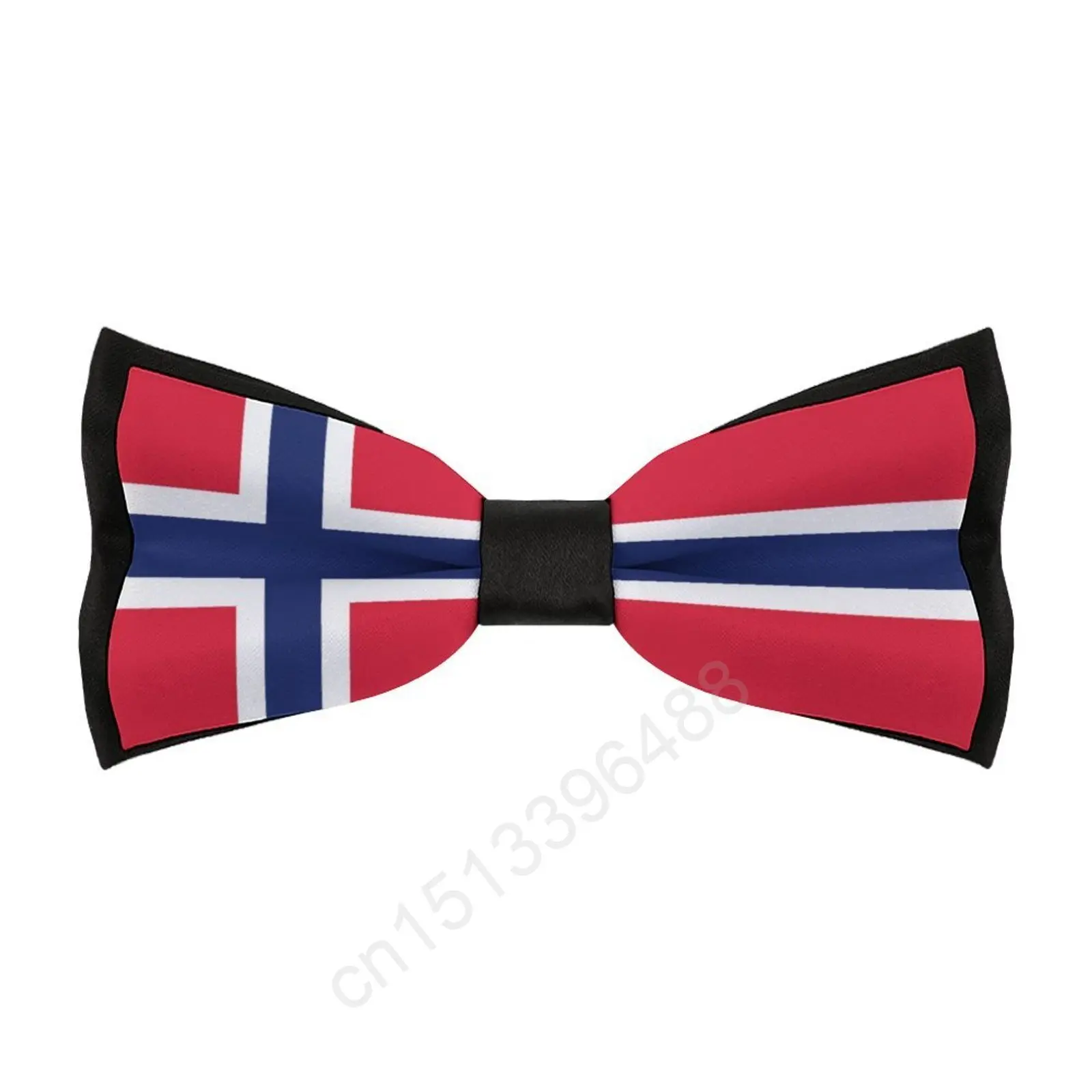 New Polyester Norway Flag Bowtie for Men Fashion Casual Men's Bow Ties Cravat Neckwear For Wedding Party Suits Tie